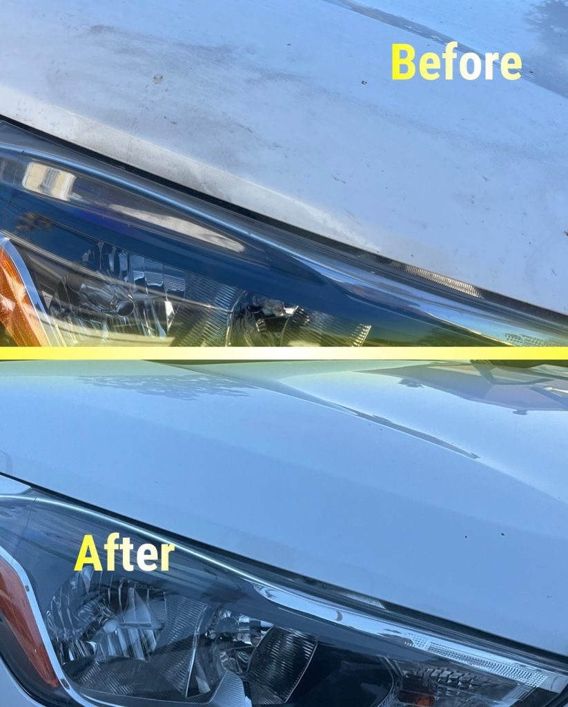 Tire and rim cleaning before and after – brake dust removal and tire dressing by Logan's Auto Detailing & Coating.